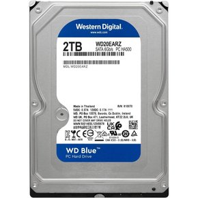 Western Digital WD Blue HDD 2TB CMR 3.5 SATA 5400rpm 64MB PC WD20EARZ-AJP 웨스턴 디지털