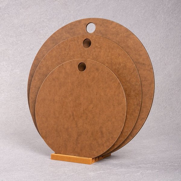 오리지니크 원목 나무 압축도마 월넛 원형 플레이트 3종세트