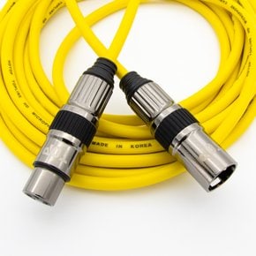국산 XLR 암수 마이크 연장 케이블 옐로우 0.5M HT-TP2381