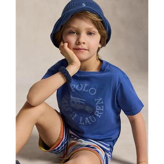 폴로 랄프 로렌 폴로 키즈 남아 2-7세 로고 코튼 저지 티(CWPOTSHB8021253400)