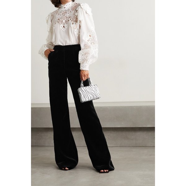 코스타렐로스 Juleen Cotton-velvet Wide-leg Pants 블랙 11452292645733453