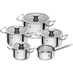 독일 즈윌링 냄비 Zwilling Element 5 Piece Cookware Set Integrated Measuring Scale Glass Li