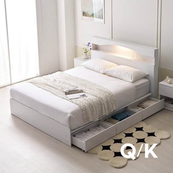 로한 LED 수납침대 Q (본넬매트리스)
