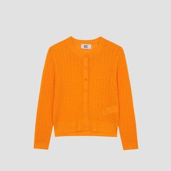  라인 블렌드 크루넥 스카시 니트 가디건 [UFJKCA256N-ORANGE]