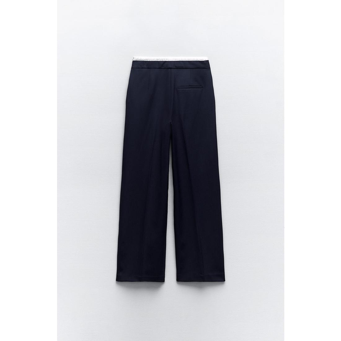 자라 더블 웨이스트 와이드 레그 팬츠 1608/225 NAVY BLUE, 믿고 사는 즐거움 SSG.COM 자라 더블 웨이스트 와이드 레그 팬츠 1608/225 Navy Blue, 믿고 사는 즐거움 Ssg.Com