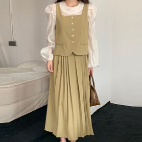 2종SET 베스트+플리츠 롱 스커트 G5SSE027P_P387829793