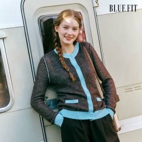 [론칭가69,000원→2만원↓] 블루핏 알파카 혼방 배색 가디건