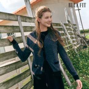 [론칭가69,000원→2만원↓] 블루핏 알파카 혼방 배색 가디건