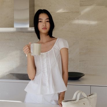 킨더살몬 James Cotton Blouse White-Sail