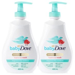 베이비도브 유아용 바디워시 어린이 바디클렌저 프래그런스 프리 400ml 2개