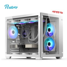 피씨스토어 화이트 감성 어항PC 라이젠5 7500F RTX4060 240 ARGB 수냉 쿨러 (32GB, M.2 500GB)