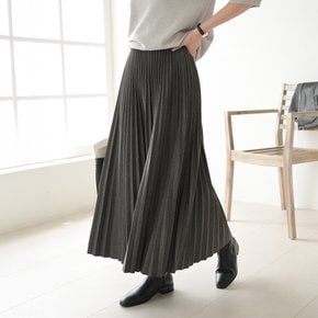 칼데아 차르르 밴딩 플리츠 핀턱 주름 롱 스커트 봄 가을 A라인 치마