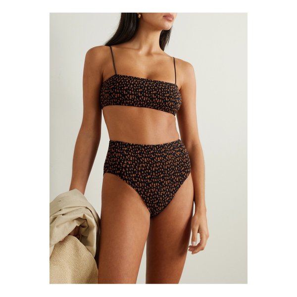 셔링 프린트  비키니 탑 브라운 1647597325595317