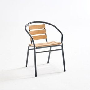 갈라짐적은 야외전용 스틸우드 팔걸이형 의자(2색) 아웃도어 베란다 조경 피크닉 옥외