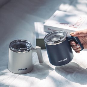 1+1 폴라로이드 그라피 스텐컵 400ml 손잡이 뚜껑 스테인리스 컵