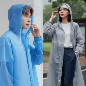 남자 여자 EVA 일회용 다회용 경량 우비 투명캡 레인코트 비옷 배달