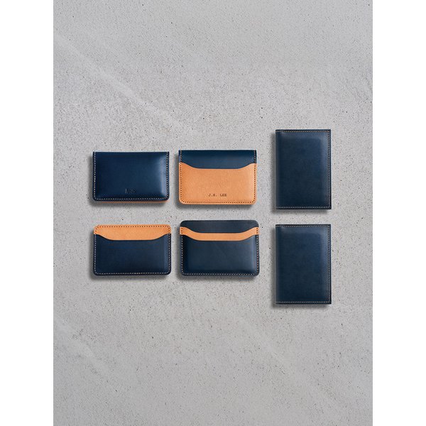 천연 소가죽 슬림 카드 지갑
