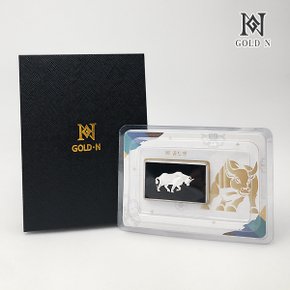 [당일출고]골드앤 황소 디자인 실버바 3.75g