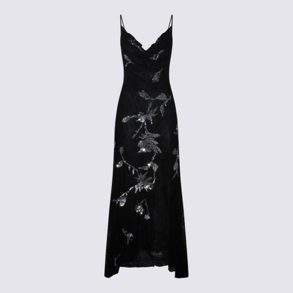 확대된 대표 블루마린 미디 원피스 NF6058 J1638L9678 BLACK