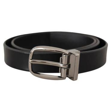 이스퀘어 4812825 Dolce  Gabbana Elegant Leather Belt with Metal Mens Buckle