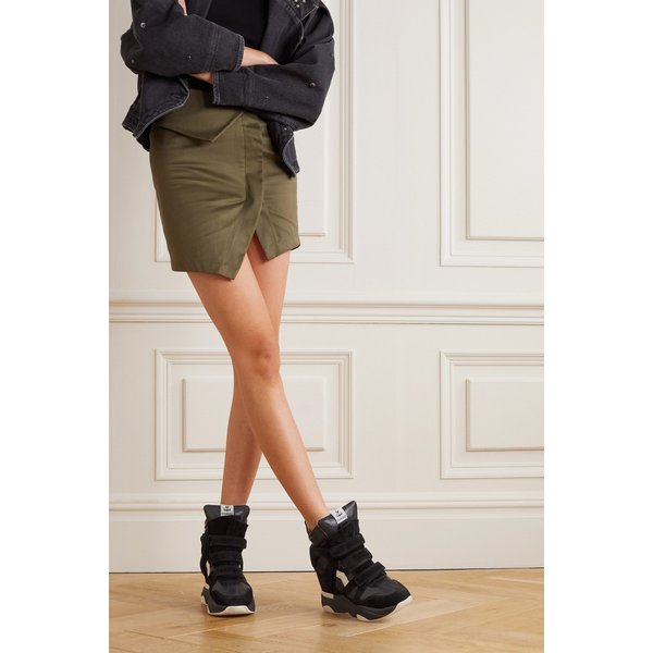 가죽 스웨이드 하이탑 웨지 스니커즈 1647597324384926