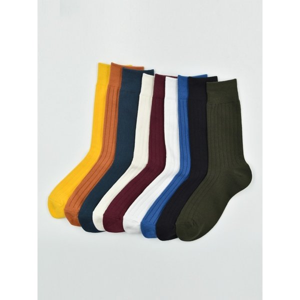 남자 6-2골지 컬러 삭스