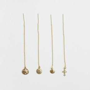 [비베] Gold pendant Long Earring (S2002043)