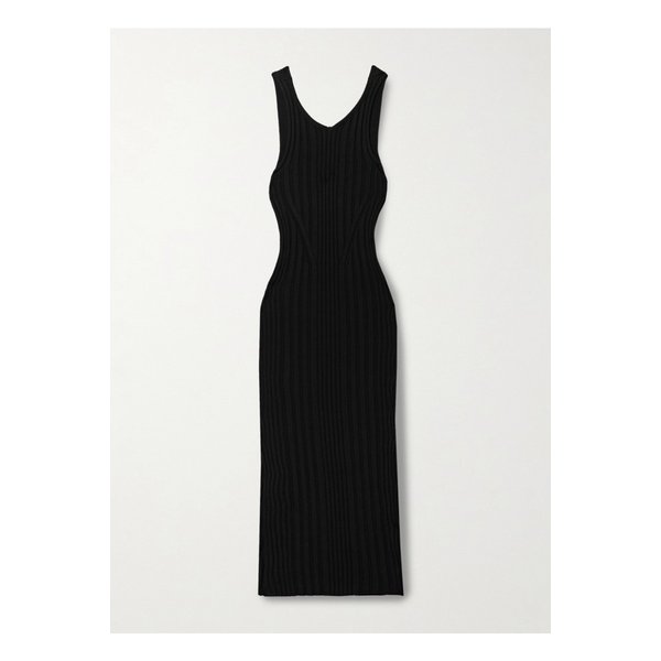 케이트 오틸리 골지 코튼 혼방 미디 드레스 블랙 1647597332754713