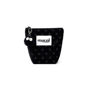 DOT VELVET STANDY POUCH BLACK