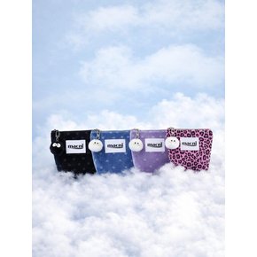 DOT VELVET STANDY POUCH BLACK