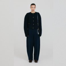 ZESTFUL Tapered Volume Knit Pants - Navy