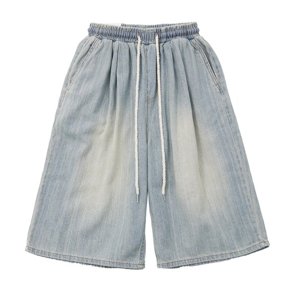 남여공용 워싱 린넨 데님 버뮤다 팬츠 UJ-JEH-7069