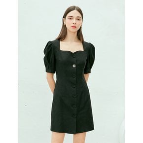 Heart square neck mini dress_BK