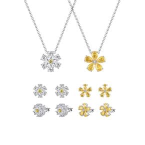 Pear flower necklace + earring set