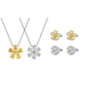 Pear flower necklace + earring set