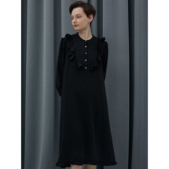 우주 스튜디오 [리퍼브] NECK FRILL MAXY ONE-PIECE BLACK