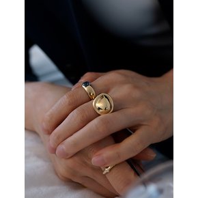 BOLD ROUNDED CAP RING_GOLD