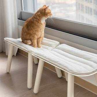  [무케] 파이피_포니 캣 베드(페일베이지) 국내생산 인테리어 고양이 철제 침대