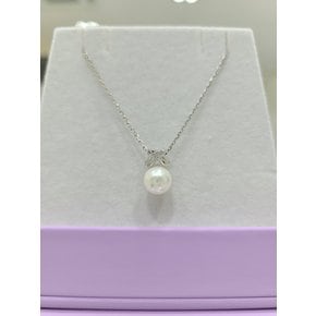 젤리 아코야(7.5mm) 진주 목걸이(체인 리 라인W 16인치) WG 18K 240000052-381400648