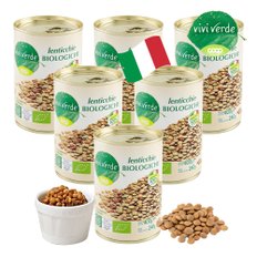 COOP 비비베르데 이탈리아 유기농 렌틸콩(렌즈콩) 400g 6캔 무첨가물 Non GMO