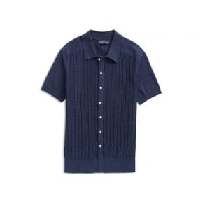 4886158 Brooks Brothers Cable Stitch Button-Up Polo