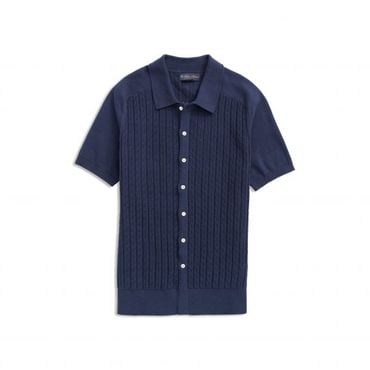 이스퀘어 4886158 Brooks Brothers Cable Stitch Button-Up Polo