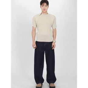 남자 유니크 사선지퍼 린넨 반팔 니트 SOP086_P432294952