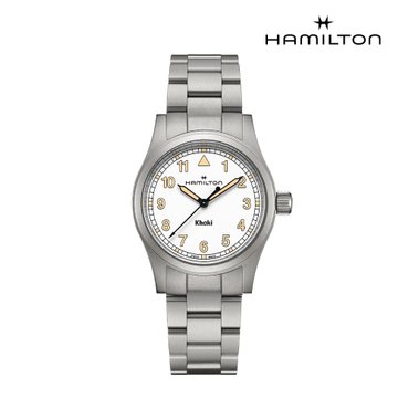해밀턴 [공식] 해밀턴 카키필드 쿼츠 38mm 화이트 다이얼 브레이슬릿 시계 H69401110