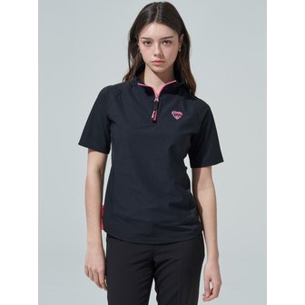 BLUDOT 하이 퍼포먼스  투어핏 하프집업 티셔츠_BK