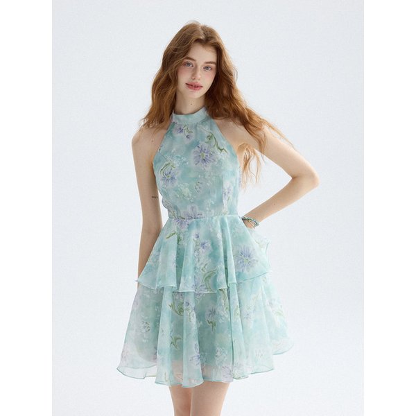 에메랄드 러플 미니원피스