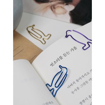 BRISKSTYLE 펭귄 모양 컬러 메모 클립 (랜덤발송)