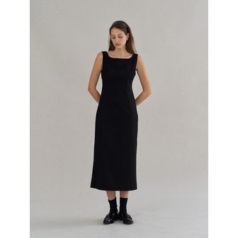 더릴 Boat Neck Wool Dress_Black