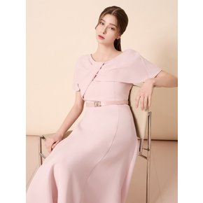 JS5A0OPP11[숄 케이프 플레어 롱 원피스]