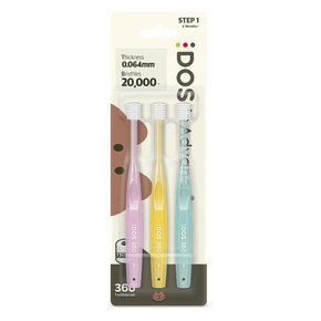 도스360 유아 아기칫솔 3개 2단계(3세~)